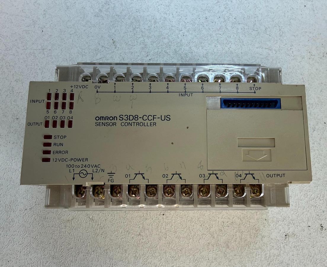 Used Omron S3D8-CCF-US Sensor Controller 100–240VAC 50/60Hz 45VA GHA-185