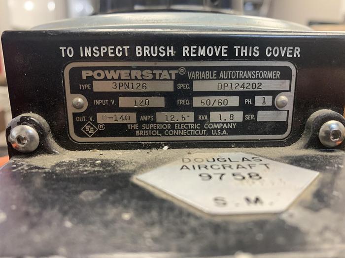 Used Powerstat Variable Autotransformer 3PN126