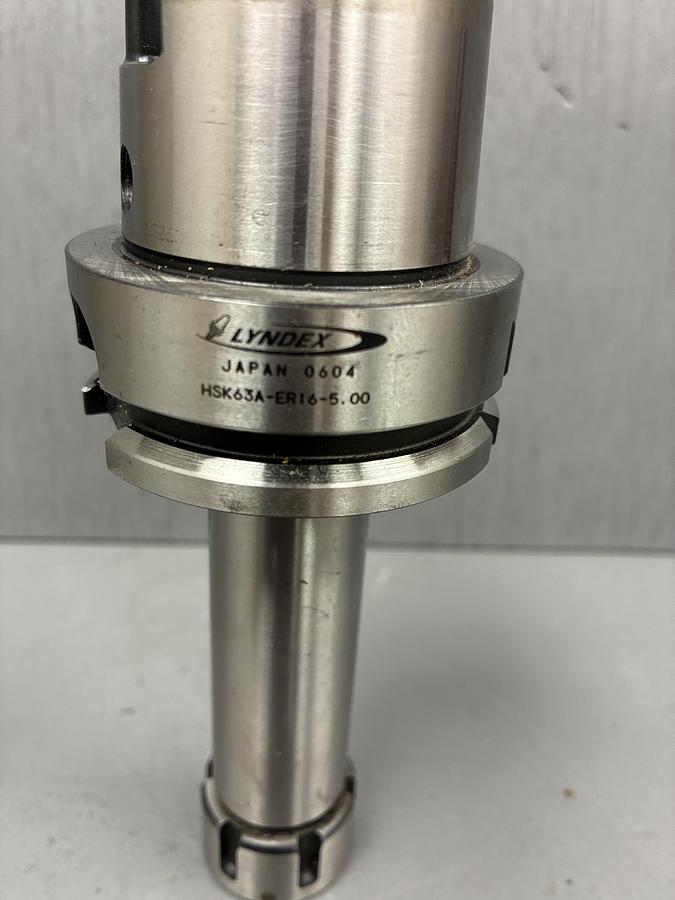 Used LYNDEX HSK63A-ER16-5.00 COLLET CHUCK TOOL HOLDER GHC-6