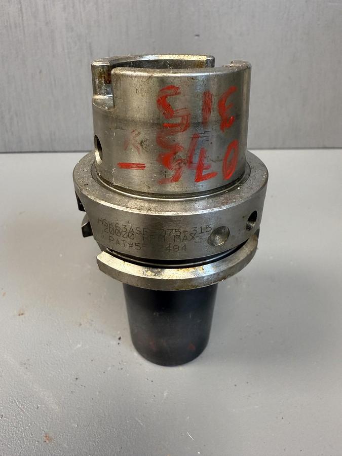 Used Briney HSK63ASF-075-315 Shrink Fit Tool Holder GHA-GS60