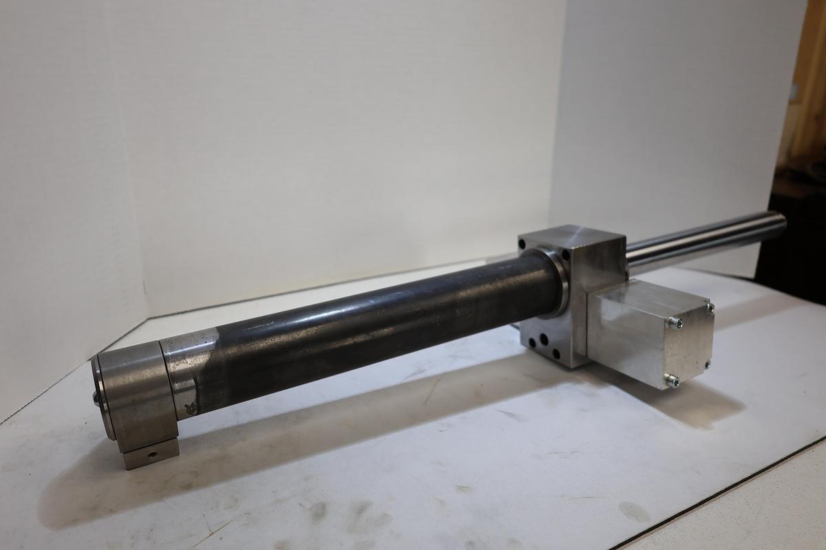 Used Lot of 2 Uniteam 1-1/8" Bore Linear Hydraulic/Pneumatic Cylinders Used