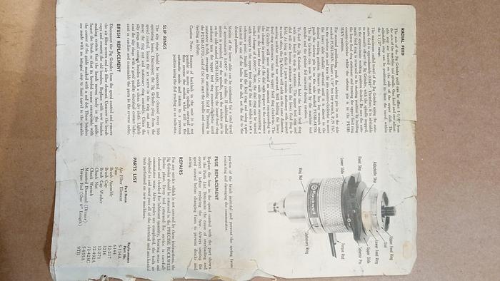 Used Precise Rockwell Electric Jig Grinder 1158 45,000RPM GH505