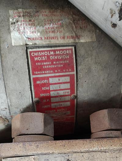 Used CM Lodestar 2 Ton Model R Electric Chain Hoist 8 FPM 208-240/440-480V - GHA-UP