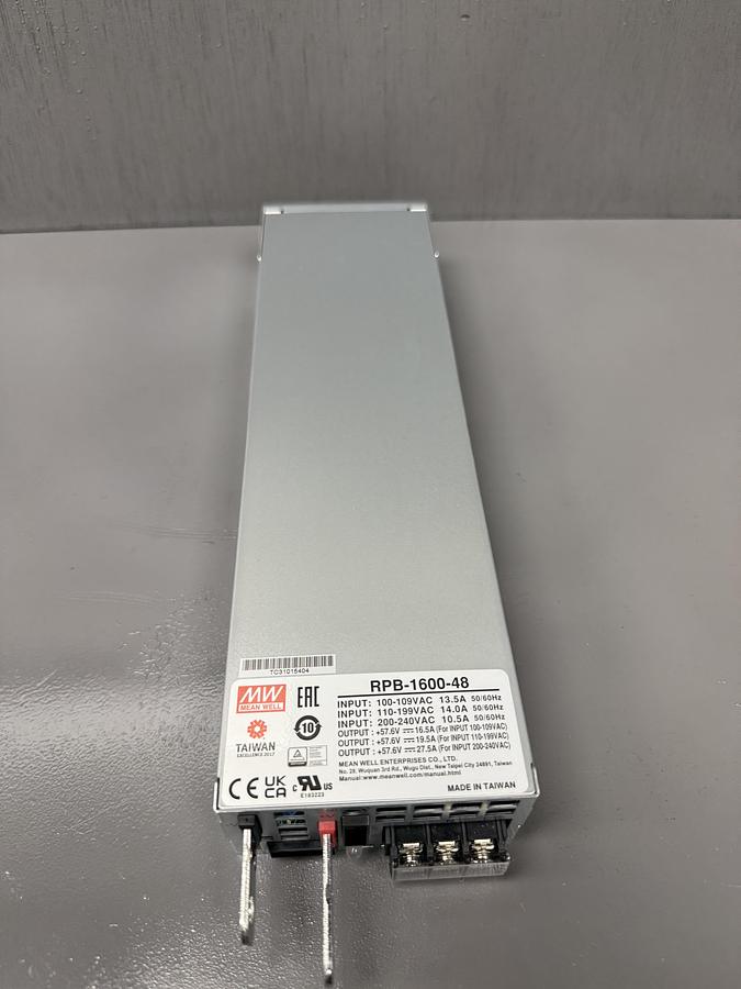 Used Mean Well RPB-1600-48 Single Output Battery Charger – 1600W, 48V DC (NEW)