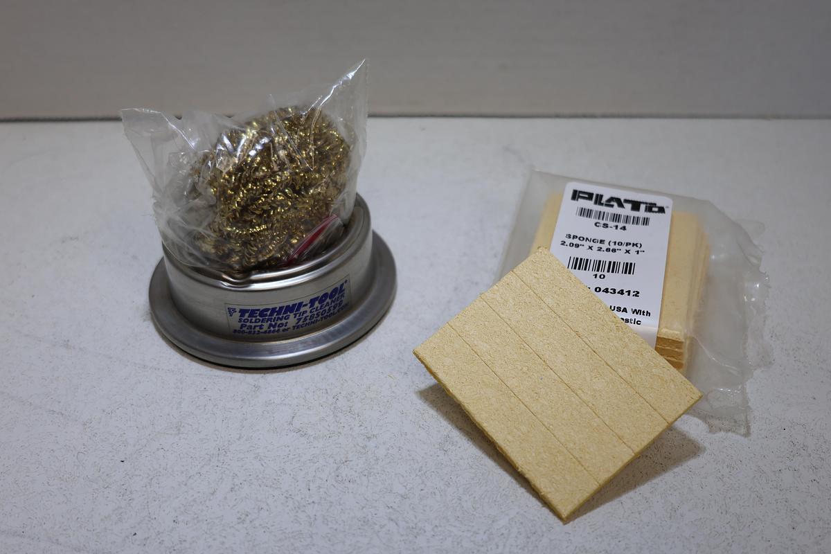 Used Techni-Tool TT85059 Tip Cleaner + Plato CS-14 Sponge Pack (Qty 8) Lot