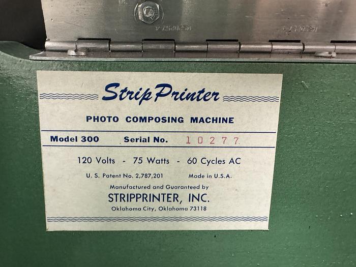 Used VTG Strip Printer Photo Composing Machine Model 300 GHA-176