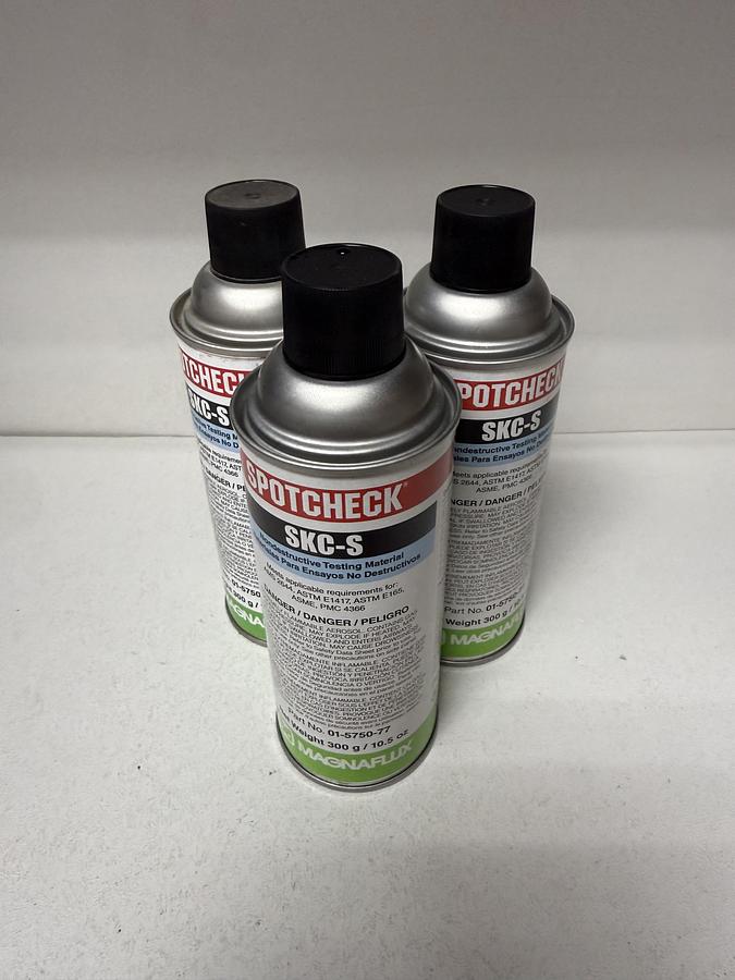 Used (Lot of 3) NEW Magnaflux SpotCheck SKC-S Crack Detection Test Spray 10.5oz GHGC