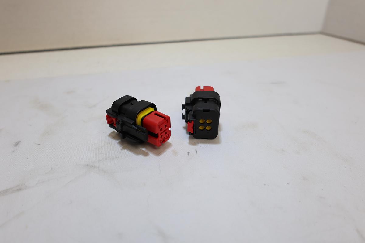 Lot of 2 TE Connectivity 4-Pin Sealed Electrical Connectors New Unused