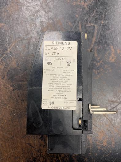 Used Siemens 3UA58 13-2V 57-70A Overload Relay GHA-gs49