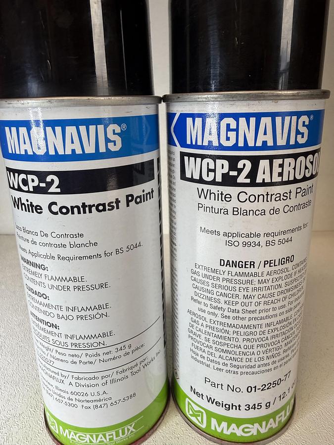 Used 2 Pack Magnaflux WCP-2 White Contrast Paint 01-2250-77 GHA-SS4