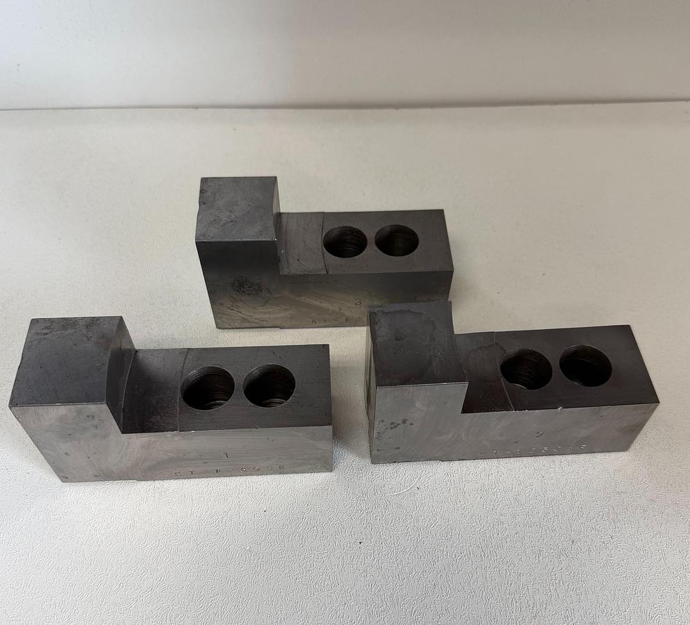 Used KT-123080F Steel Soft Jaws for a 12" Chuck - 3pc Set 