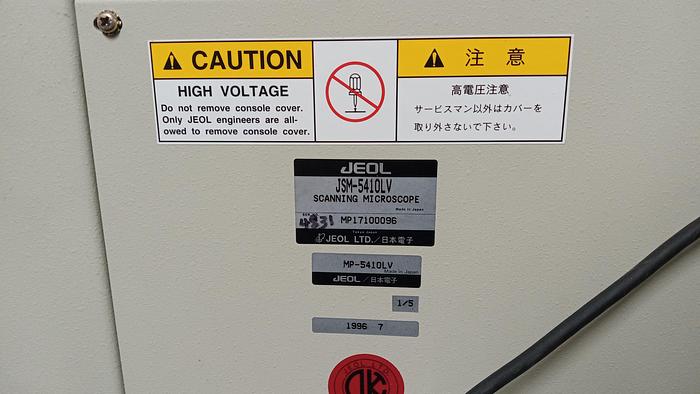 Used JEOL JSM-5410LV Scanning Microscope & Related Equipment (GH0-0)