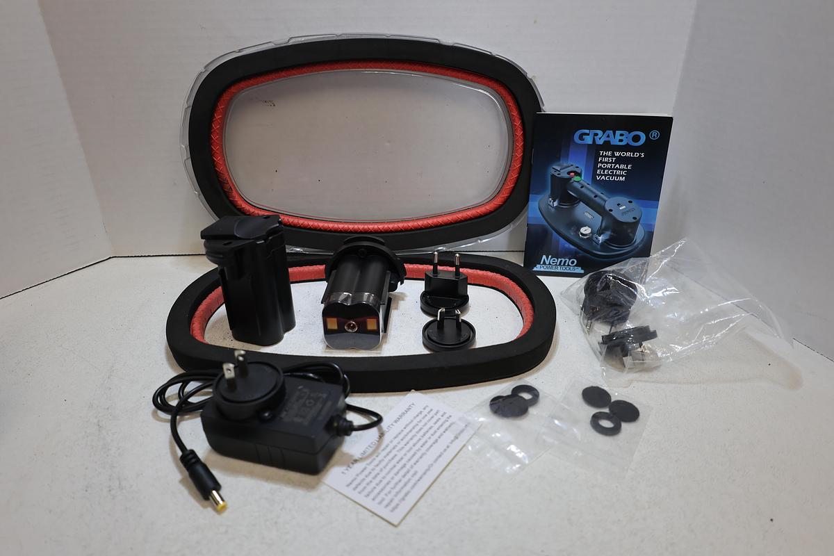 Used GRABO Cordless Electric Vacuum Lifter Suction Cups Lot of 2 Tested Working