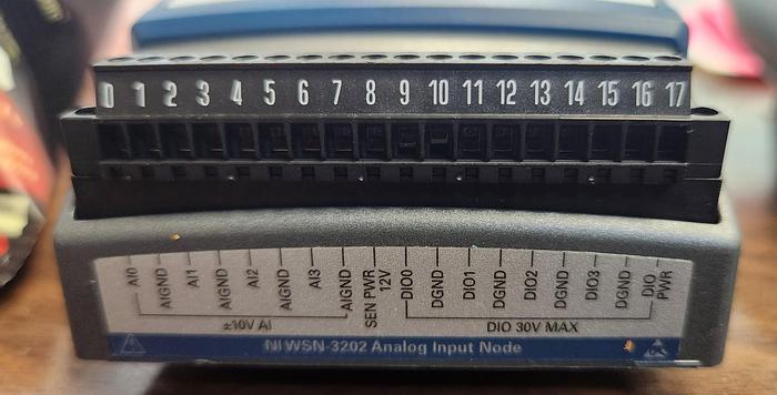 Used National Instruments NI WSN-3202 4-Ch, 16 bit analog Input, 4Ch Digital I/O, WSN - GHA-49