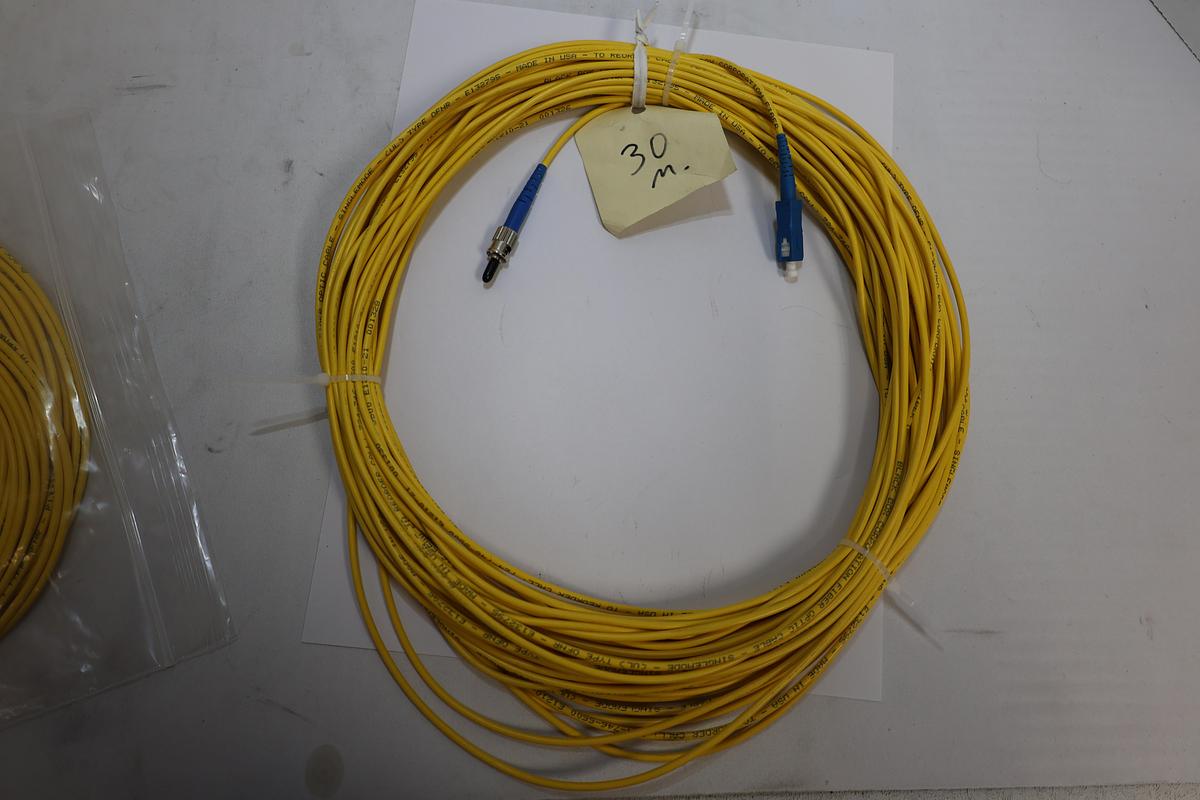 Lot of 3 30M Singlemode Fiber Optic Patch Cables Mixed Connectors 9/125
