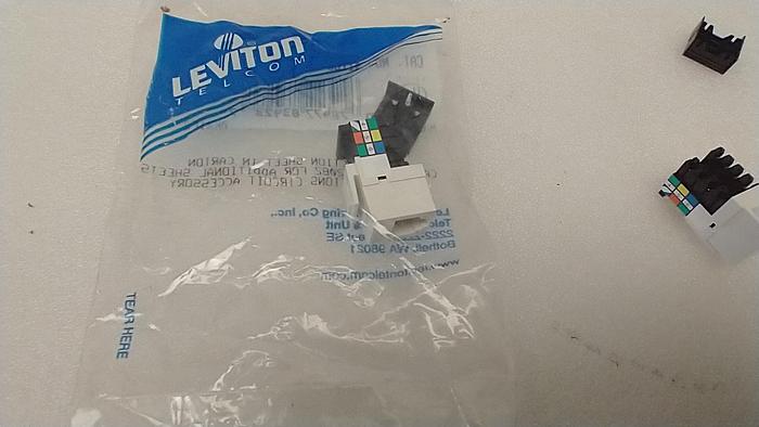 Leviton Conductor Phone Jack Tooless keystone. 41106-RW6 White NEW Lot-of-15 GH509