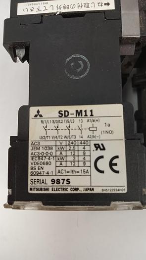 Used Mitsubishi SD-M11 Contactor W/TH-N12KP Thermal Overlaod Relay GH501