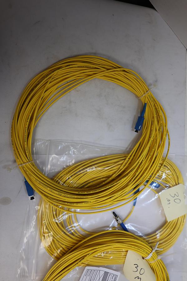 Lot of 3 30M Singlemode Fiber Optic Patch Cables Mixed Connectors 9/125