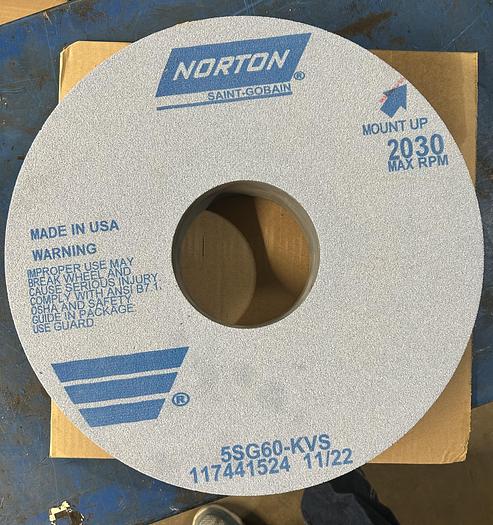 Used Norton 16"X2.5"X5" Grinding Wheel - 5SG60-KVS - GHC-1