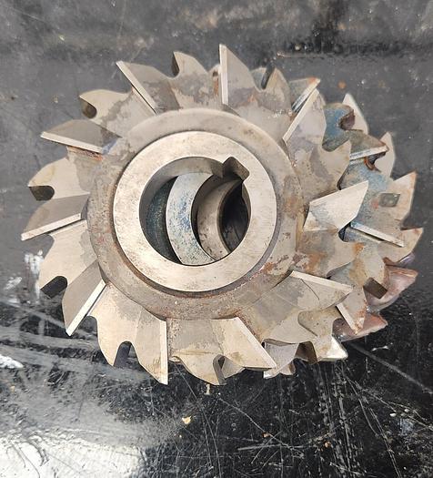 Used 4 x 1/2 x 1-1/4" HSS Side Milling Cutter - Staggered Tooth - Lot of 3 - GHB-49