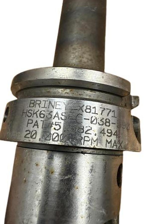 Used Briney HSK63ASFC-038-590 Shrink Fit Tool Holder 