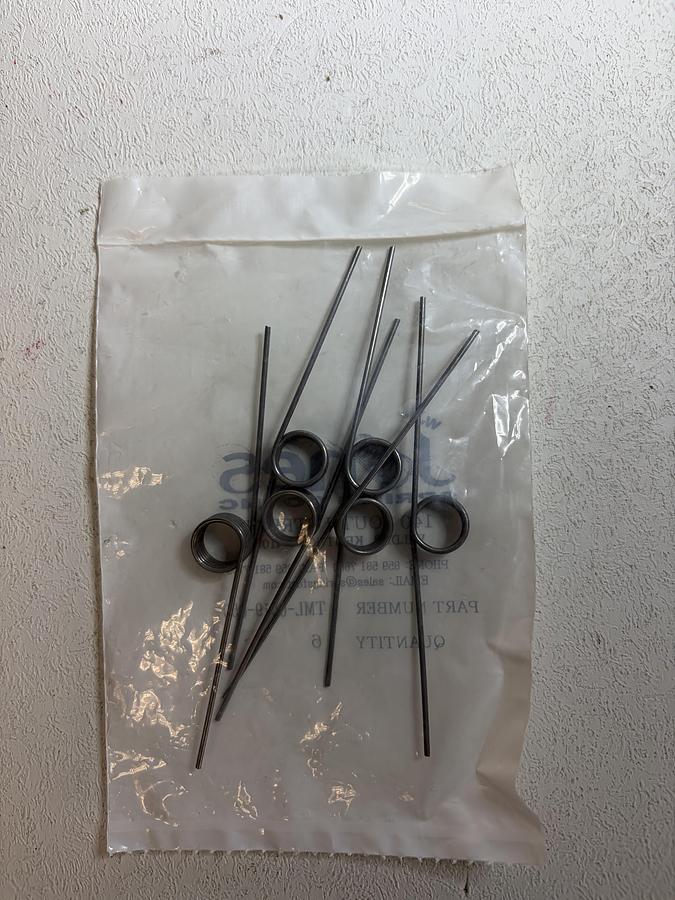 Used Torsion Spring, 180 degree Left-hand wound, 0.519" (pack of 6)