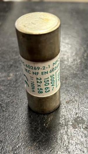 Used Lot of 9 - Legrand Fuse 63A 500V aM 22 x 58 Cylindrical Ceramic - GHB-63-D17