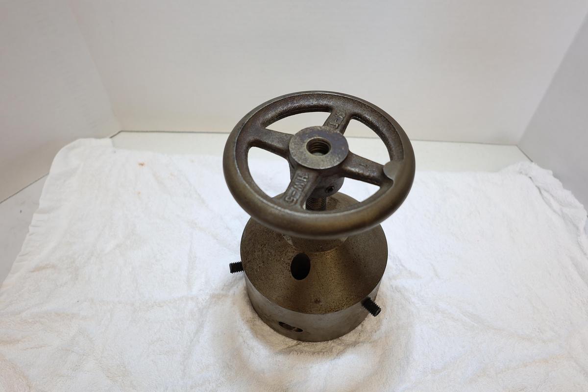 Used Vintage Cast Iron Handwheel Screw Jack Positioning Fixture Tool