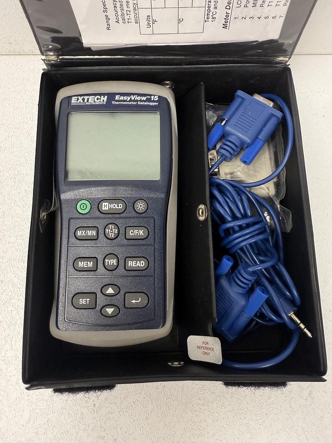 Used Extech EasyView 15 Dual Input Thermometer – Temperature Datalogger GHC-26