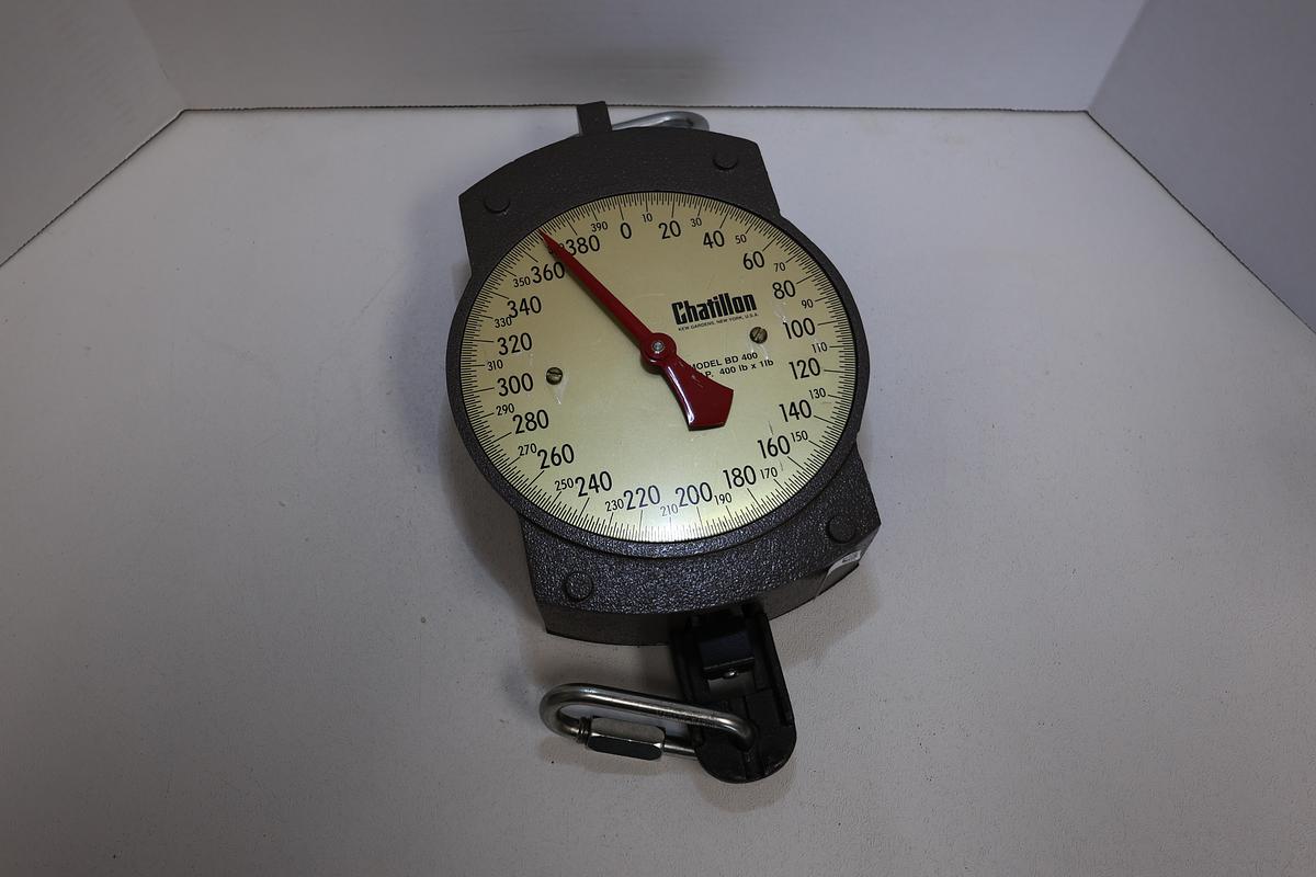 Used Chatillon BD-400 Mechanical Dial Scale – 400 lb Capacity x 1 lb Graduations – Industrial Scale
