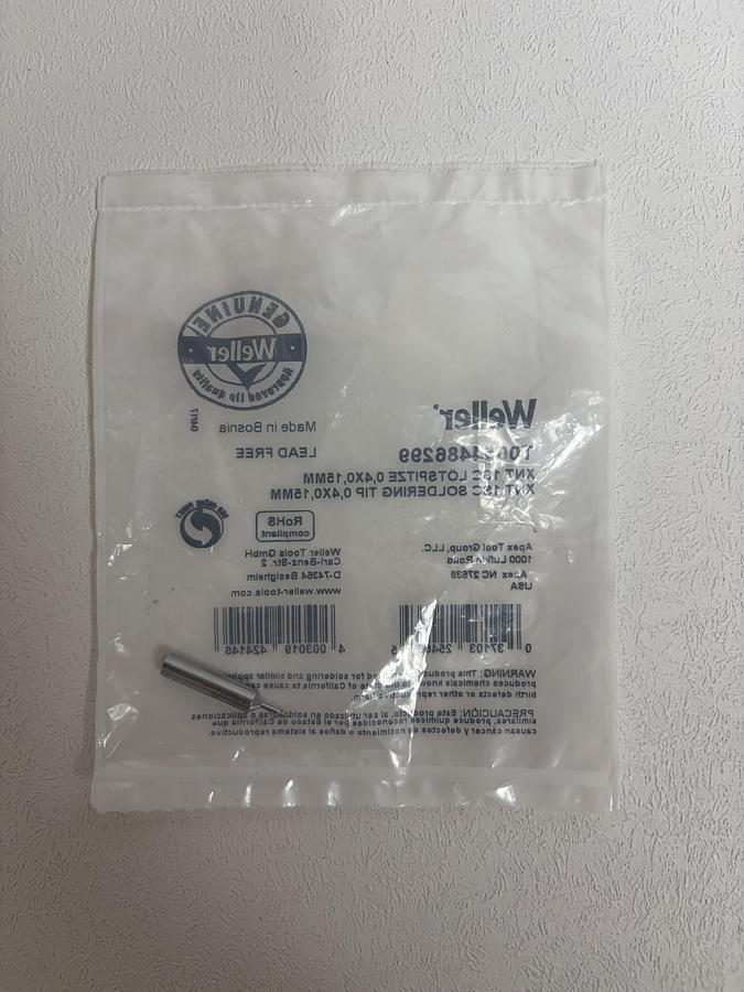 Used Weller XNT 1SC T0054486299 XNT Slim Straight Chisel Tip, 0.15 x 0.4mm