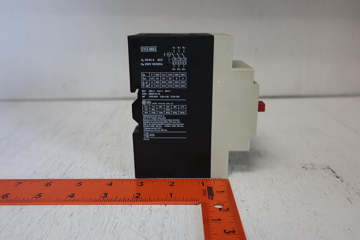 Used Telemecanique GV3 M63 Motor Circuit Breaker 40–63A Manual Starter GHA 181