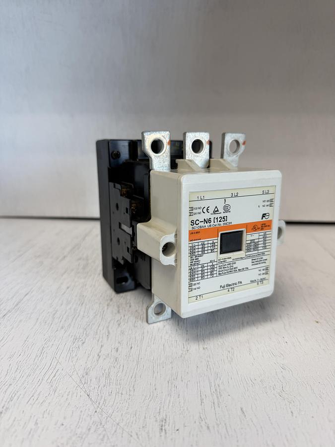 Used Fuji Electric SC-N6 Magnetic Motor Starter Contactor 125A 600V 3 Pole Coil 120V GHA-180