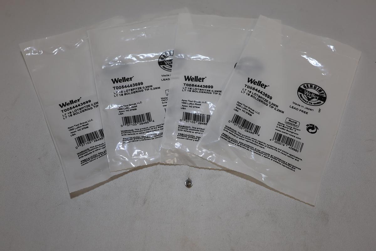 Lot of 5 Genuine Weller LT1S T0054443699 0.2mm Soldering Tips New Sealed