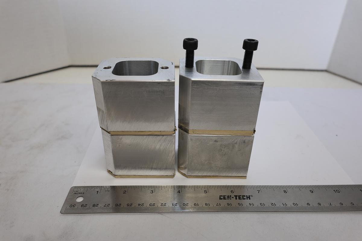 Used Lot of 4 Precision Aluminum Clamp Blocks Fixture Mounts Machined Industrial