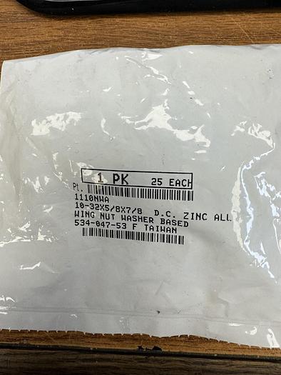 Used 25 PCS Flanged Wing Nut Zinc Alloy, 10-32 Thread Size, 7/8" Wide GHGC-D1