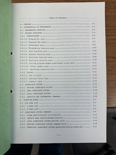 Used Makino Inst Manual NCElectrical DischargeMach MGEPower Supply Programming GHGC-D22