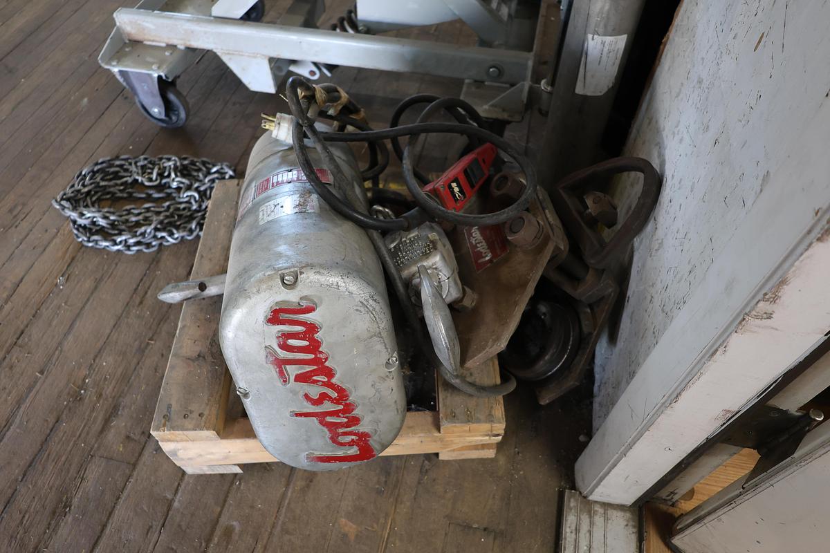 Used CM Lodestar Model R 2 Ton Electric Chain Hoist w/Trolley 115V 15' Lift
