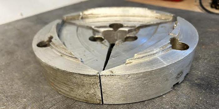 Used 8" Round Aluminum Soft Jaw for 8" 3 Jaw Chuck - GHB-14