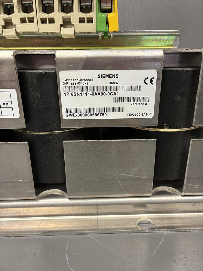 Used SIEMENS 1P 6SN111-0AA00-0CA1 CHOKE LINE REACTOR 3KW VERSION A GHC-39