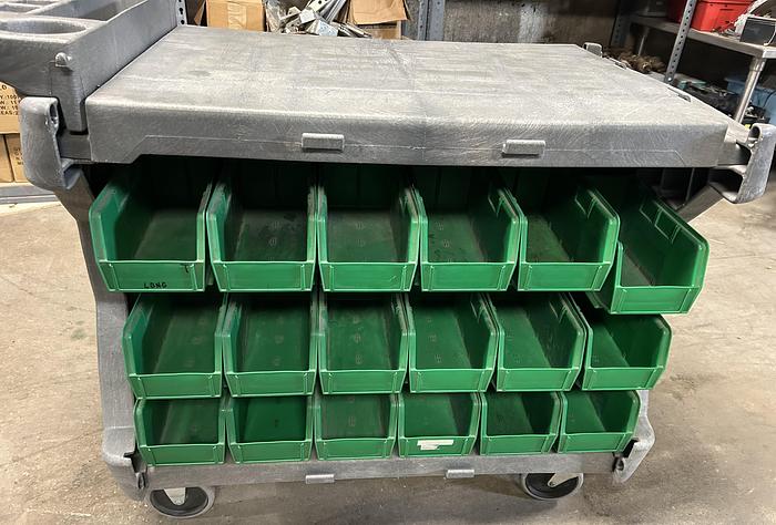 Used AKRO-MILS Bin Utility Cart - 11" X 5-1/2" X 5" Green Bins - GHC-11