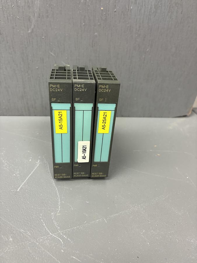 Used (LOT OF 3) Siemens 6ES7 138-4CA00-0AA0 – SIMATIC ET 200S Electronics Base Module GHA-160