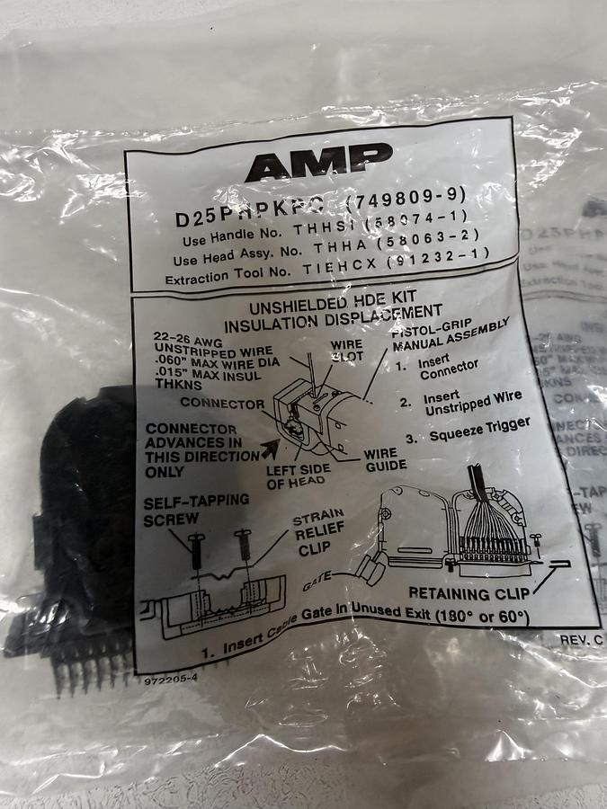 Used (Lot of 2) TE Connectivity AMP D25PHPKPC D-Sub Connector 25-Pin Male Panel Mount GHA-73