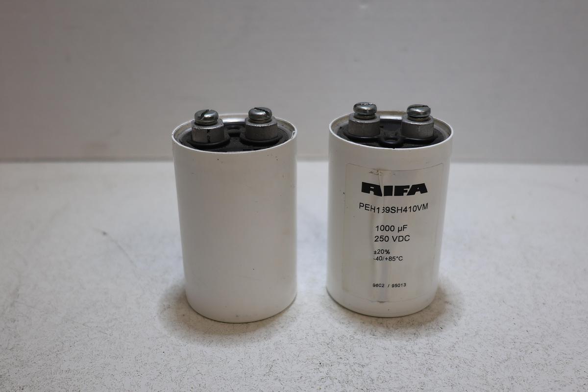Used RIFA PEH10609SH410VM Capacitor 1000uF 250VDC Electrolytic Lot of 2