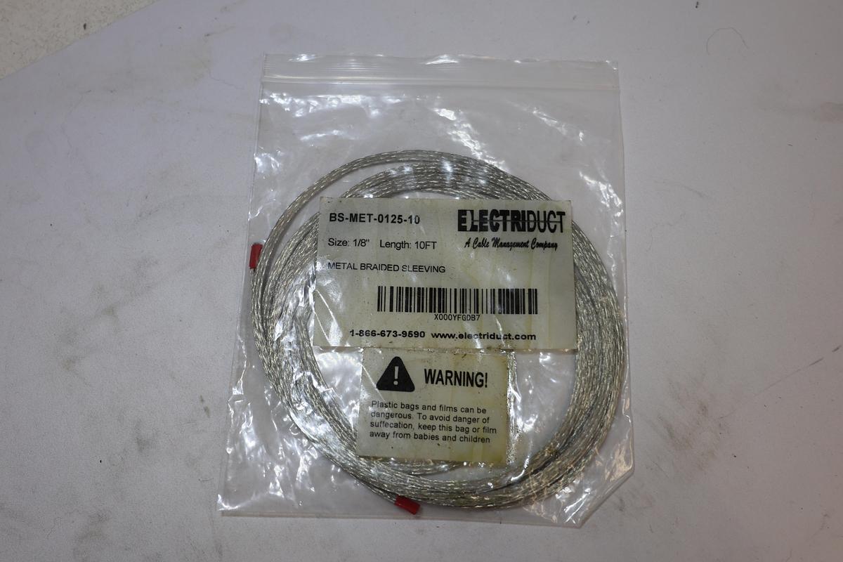Electriduct BS-MET-0125-10 Metal Braided Sleeving 1/8" x 10 Ft New