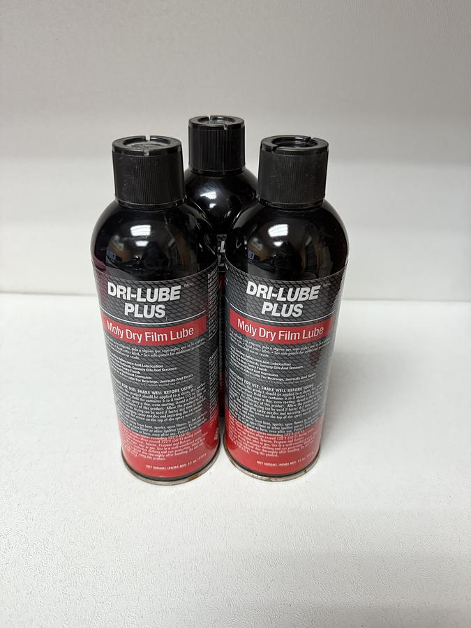 Used (Lot of 3) Dri-Lube Plus Moly Dry Film Lube Spray 11oz GHA-SS3
