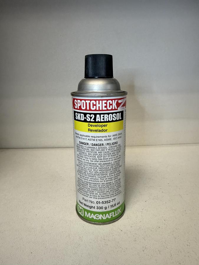 Used Magnaflux SKD-S2 Spotcheck Crack Detection Developer: 11.6 Oz Aerosol GHA-8