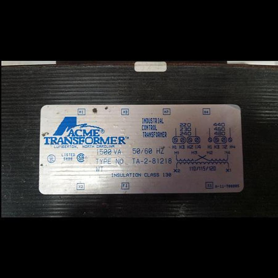 Used Acme Control Transformer TA-2-81218 1500 VA GHB-58