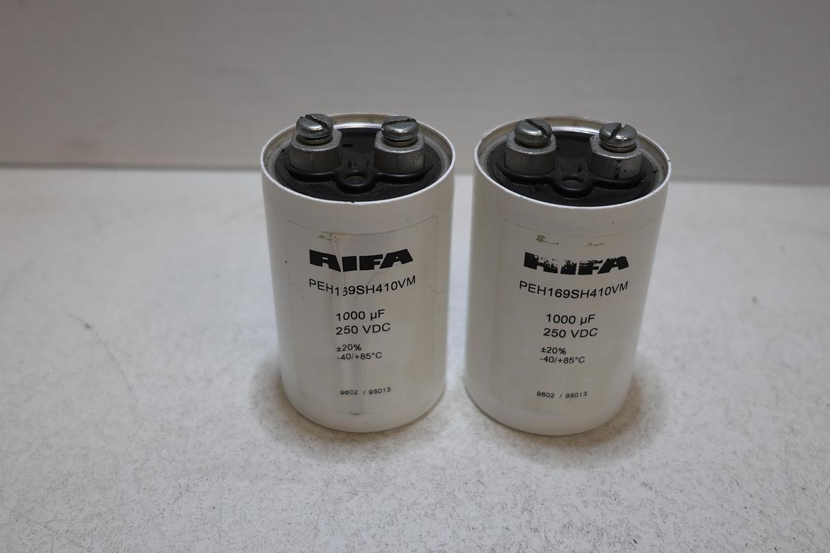 Used RIFA PEH10609SH410VM Capacitor 1000uF 250VDC Electrolytic Lot of 2