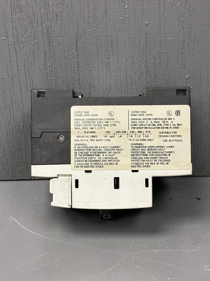 Used Siemens 3RV1011-0JA10 Motor Protection Circuit Breaker GHA-160